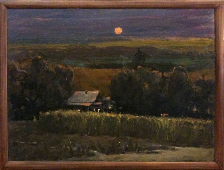 Painting titled "Moon" by Stanislav Babiuk, Original Artwork, Oil