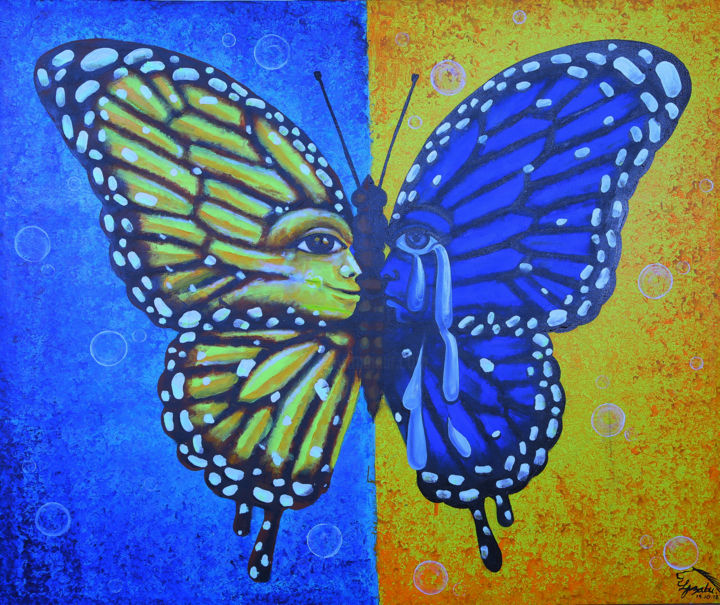 绘画 标题为“Life is a Colourful” 由Babu Artist, 原创艺术品, 丙烯