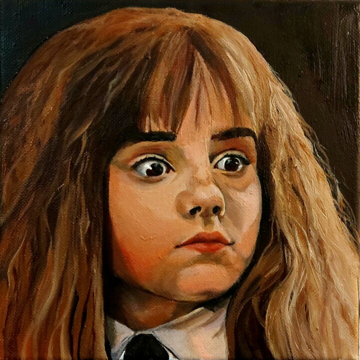 Ζωγραφική με τίτλο "Hermione" από Bacchante, Αυθεντικά έργα τέχνης, Λάδι Τοποθετήθηκε στο Ξύλινο πάνελ