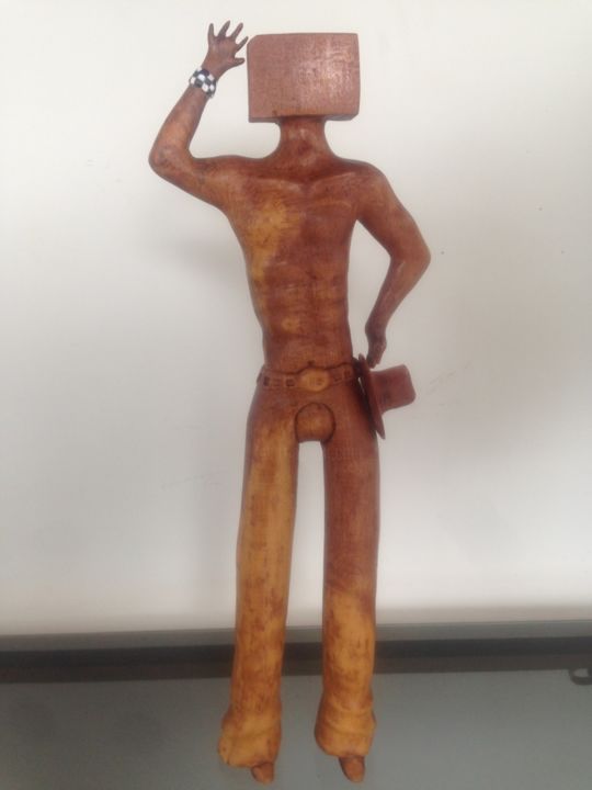 雕塑 标题为“Cowboy” 由R Bacchi, 原创艺术品, 木