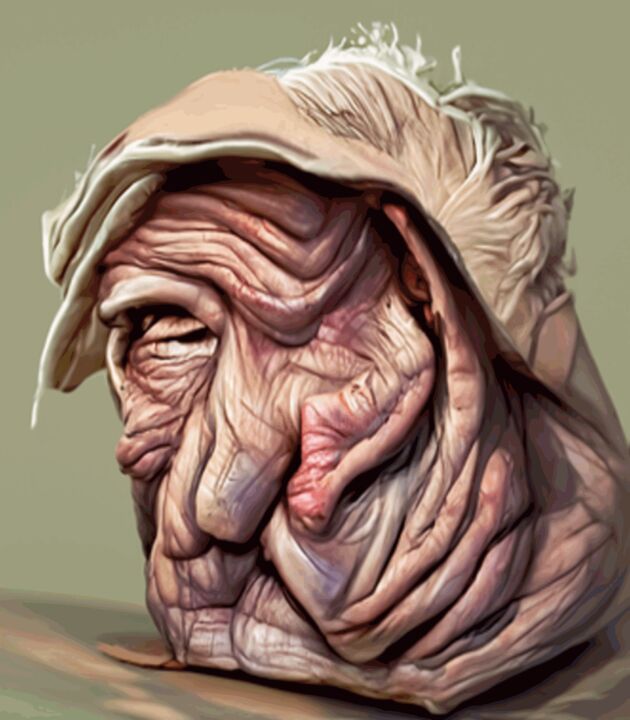 Digital Arts titled "the wrinkles of age" by Bachir Reddioui, Original Artwork, Photo Montage