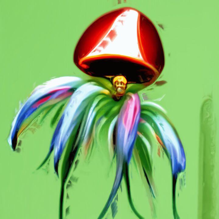 "Flower Hat jellyfish" başlıklı Dijital Sanat Bachir Reddioui tarafından, Orijinal sanat, Dijital Resim
