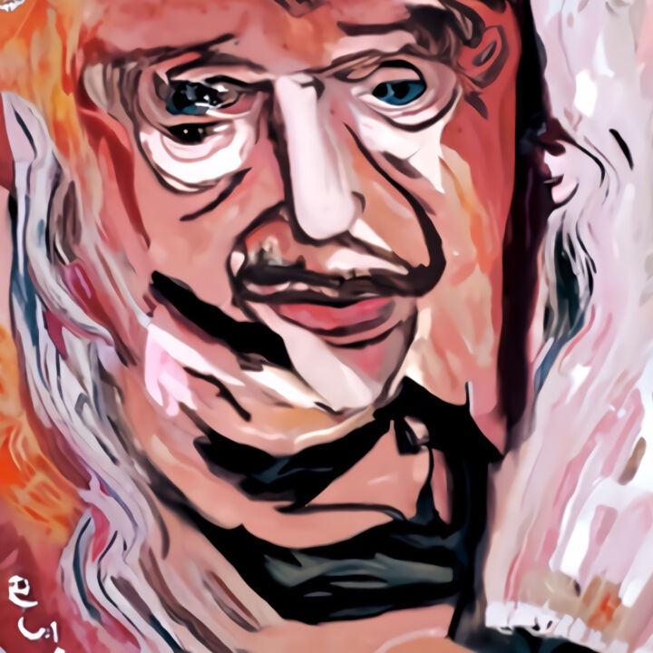 Salvador Dali portrait Painting by Liudmyla Riabkova