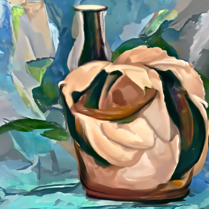 Digital Arts titled "Vase of decorative…" by Bachir Reddioui, Original Artwork, Digital Painting