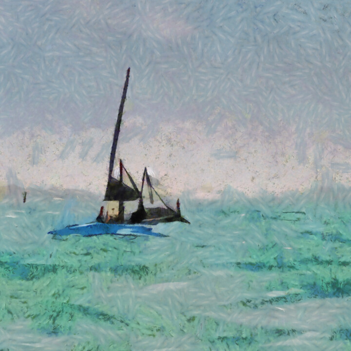 Digital Arts titled "Sea mist" by Bachir Reddioui, Original Artwork, Digital Painting