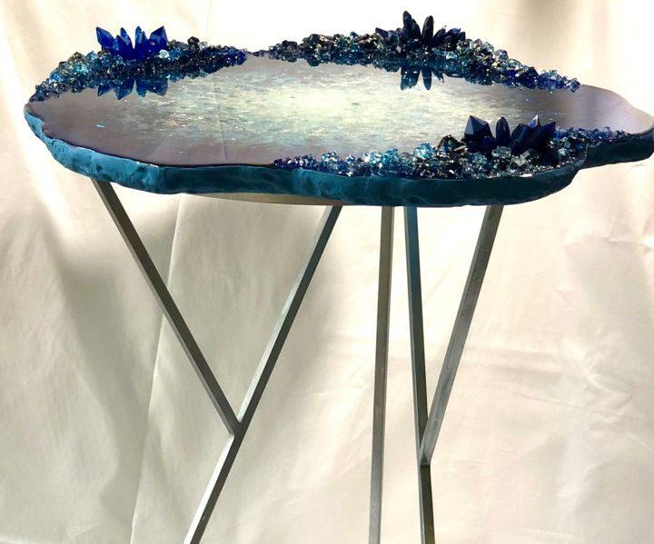 Design titled "Blue Corundum Resin…" by Наиля Абдуллина, Original Artwork, Furniture