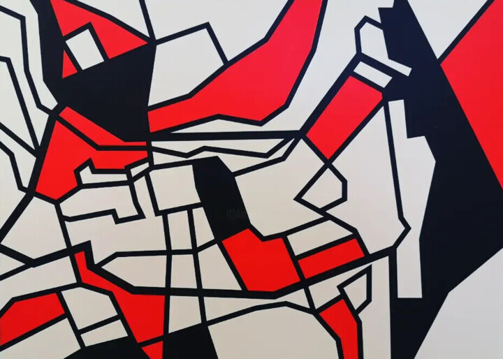 Отпечатки и Гравюры под названием "SR1 in Black & Red" - Ben Backgroundcamel, Подлинное произведение искусства, Шелкография