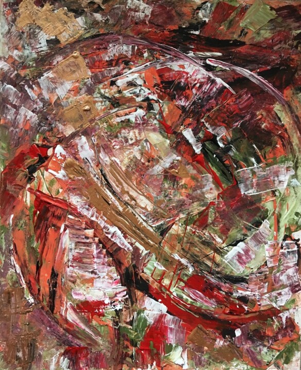 Painting titled "Путь. Эмоциональная…" by Anna Badalian, Original Artwork, Acrylic Mounted on Wood Stretcher frame