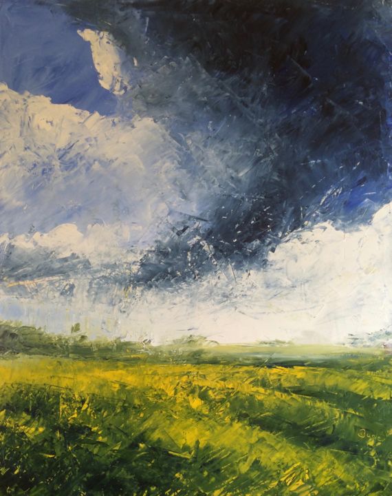 Malerei mit dem Titel "Vor-dem-Sturm" von Baderart, Original-Kunstwerk, Öl