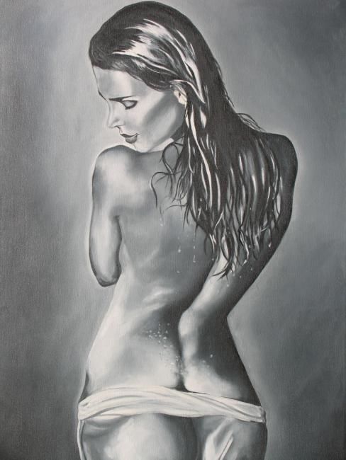 Painting titled "semi nude" by Fiona Mason, Original Artwork