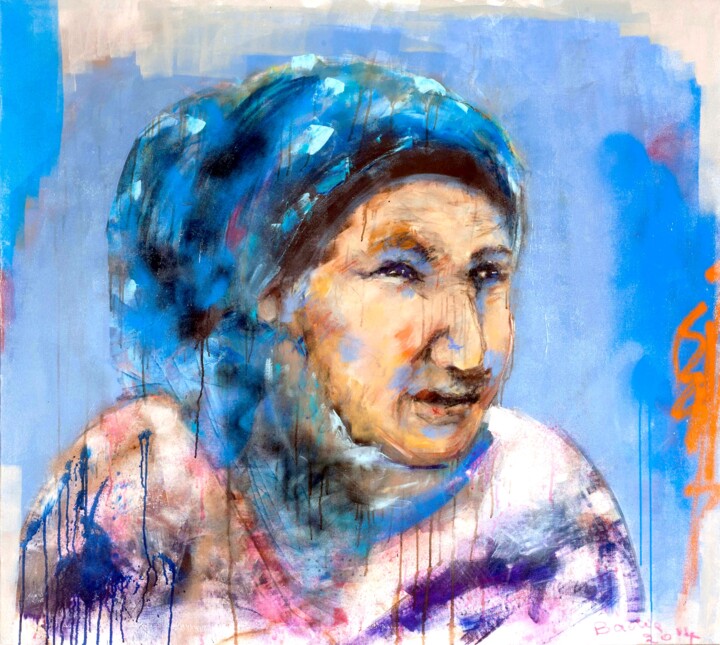 Pintura intitulada "regard de femme 25" por Badia, Obras de arte originais, Acrílico