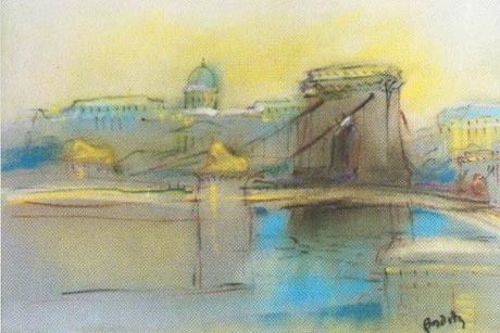 Painting titled "Bridge" by Balazs Baditz, Original Artwork