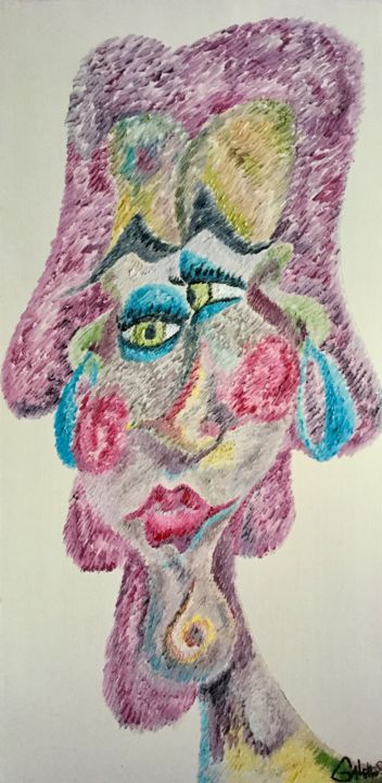 Peinture intitulée "Femme" par Marjorie Galetto, Œuvre d'art originale, Acrylique