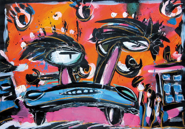Pintura titulada "Crazy" por Baerbel Busch, Obra de arte original, Acrílico