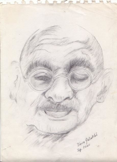 Pintura titulada "Mahatma Gandhi" por Blancag, Obra de arte original