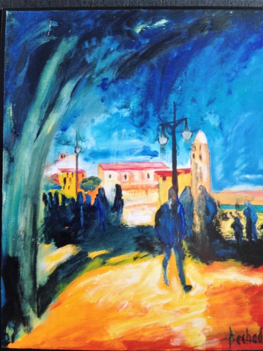Painting titled "COLLIOURE 3" by Pierre-Jean Bechade, Original Artwork, Acrylic