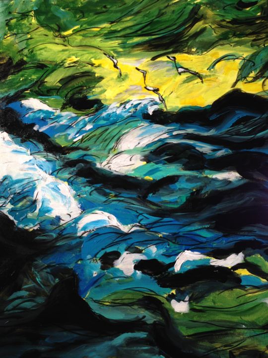 Painting titled "TEMPETE" by Pierre-Jean Bechade, Original Artwork, Acrylic