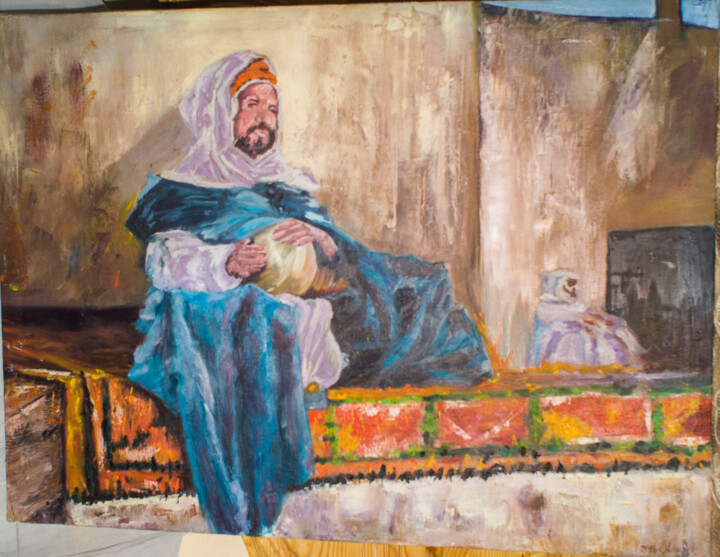 Peinture intitulée "El gaada" par Baghdadi Bendahmane, Œuvre d'art originale