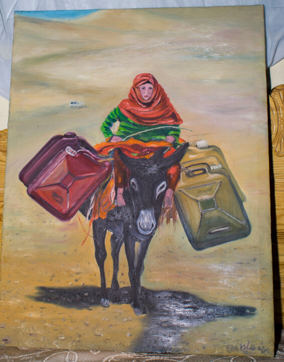 Peinture intitulée "Le secret du désert" par Baghdadi Bendahmane, Œuvre d'art originale