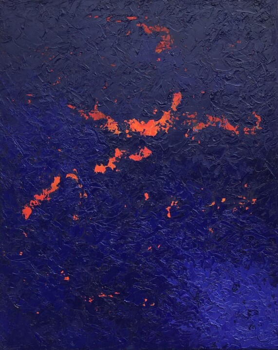 Pittura intitolato "Lenticular galaxies" da Bahram Berj Kafai, Opera d'arte originale, Olio Montato su Telaio per barella in…