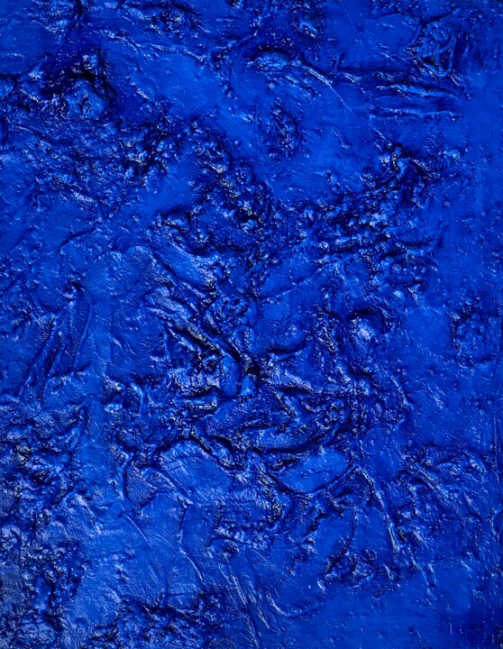 Painting titled "Phthalo Blue, Winso…" by Bahram Berj Kafai, Original Artwork, Oil Mounted on Wood Stretcher frame