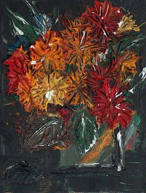 绘画 标题为“RED FLOWERS” 由Csaba Nicolae Baican Georgescu, 原创艺术品