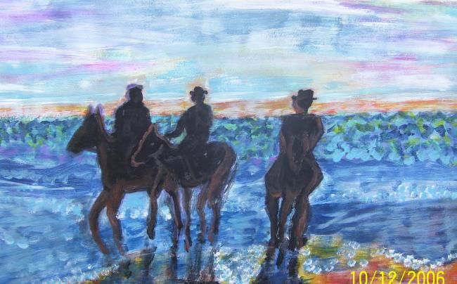 Painting titled "CABALGANDO EN LA PL…" by Baigorria, Original Artwork, Other