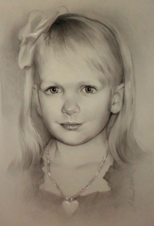 제목이 "Портрет внучки Софи…"인 그림 Valerij Makovoj로, 원작, 연필
