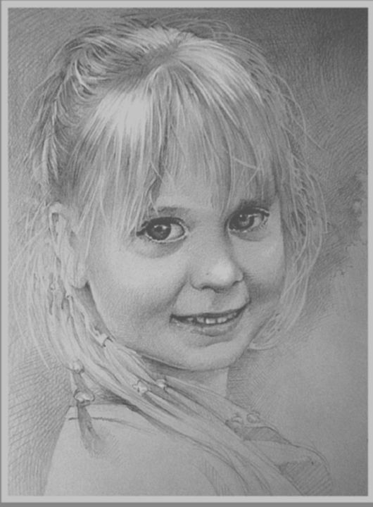 Drawing titled "Портрет внучки Анас…" by Valerij Makovoj, Original Artwork, Pencil