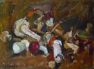 Mushrooms - Painting, 33x25 cm ©2005 by Kapelyan -
Figurative Art