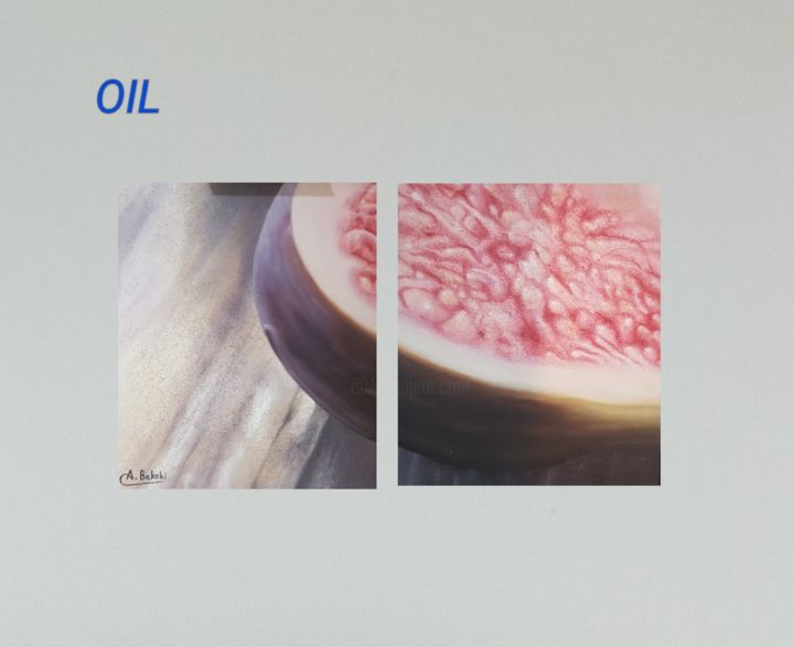 Peinture intitulée "figue" par Aziz Bakoki, Œuvre d'art originale, Huile