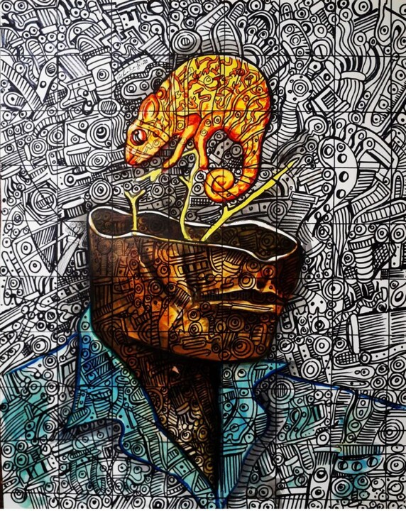Painting titled "Patterns of mind" by Balaji, Original Artwork, Acrylic