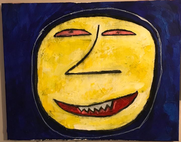 Malerei mit dem Titel "Monsieur Amour" von Naïm Balasse, Original-Kunstwerk, Acryl