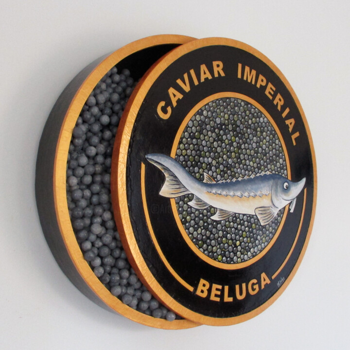Sculpture titled "Caviar Imperial" by Philippe Balayn, Original Artwork, Cardboard