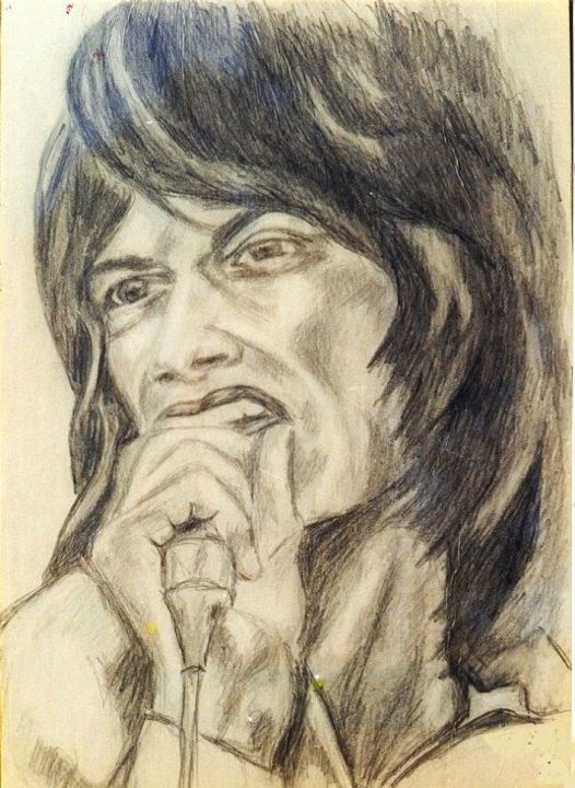 Dessin intitulée "MICK JAGGER" par Balgo, Œuvre d'art originale