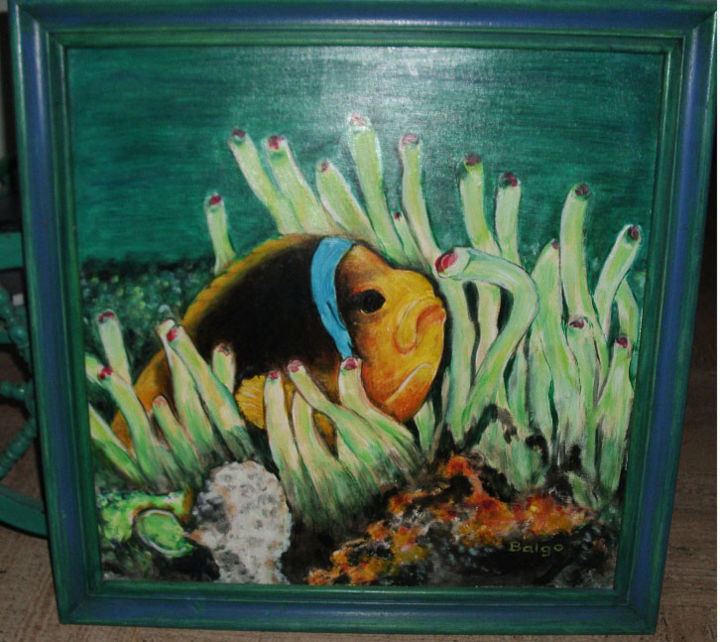 Pintura titulada "POISSON JAUNE /GELB…" por Balgo, Obra de arte original