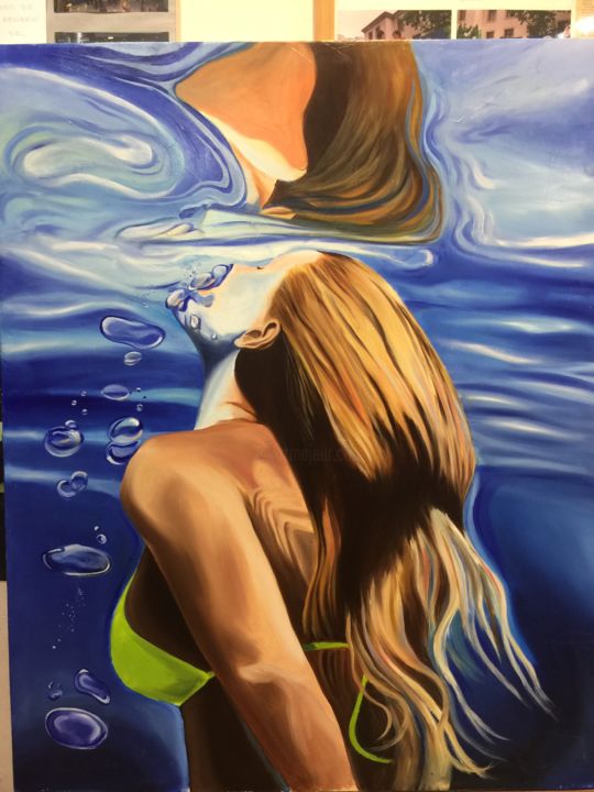 Pintura titulada "Emergiendo ...." por Bebali, Obra de arte original, Oleo