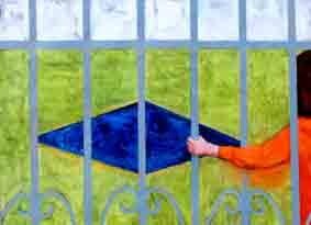 Pittura intitolato "The fence" da Balinskas Romas, Opera d'arte originale, Altro