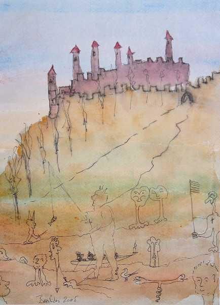 Peinture intitulée "Hors du château" par Valentin, Œuvre d'art originale