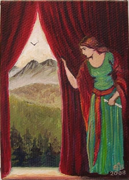Painting titled "The Lady Awaits Her…" by Emily Balivet, Original Artwork, Other