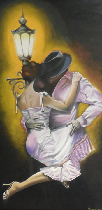 Painting titled "danza копия" by Tatyana Chuprina, Original Artwork, Oil