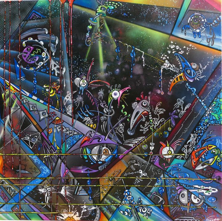 Peinture intitulée "Luminescence de la…" par Virginie Fongaro, Œuvre d'art originale, Acrylique