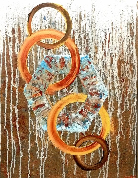 Painting titled "Disque" by Philippe Campo, Original Artwork, Acrylic