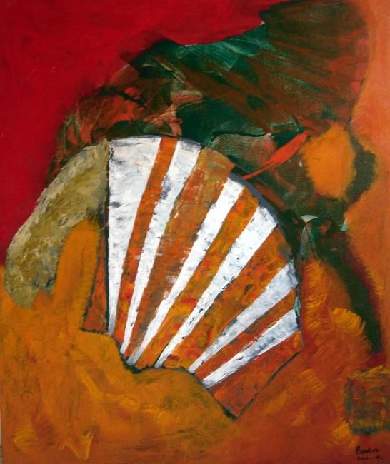 Schilderij getiteld "Helmet" door Bandrek, Origineel Kunstwerk, Olie