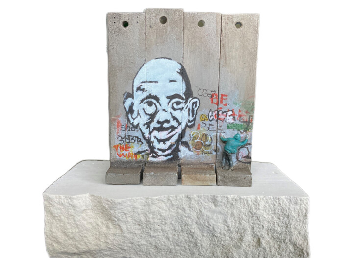 Sculpture intitulée "Mahatma Gandhi Wall…" par Banksy, Œuvre d'art originale, Huile