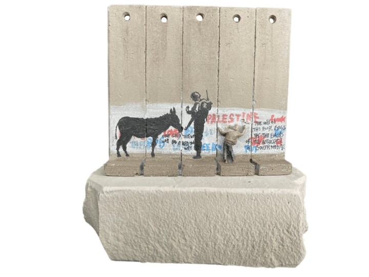 Escultura intitulada "Donkey Documents Wa…" por Banksy, Obras de arte originais, Óleo