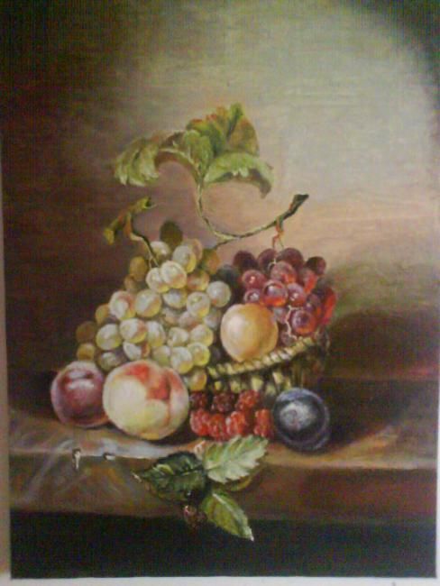 Картина под названием "basket of fruits" - Dr Eid, Подлинное произведение искусства
