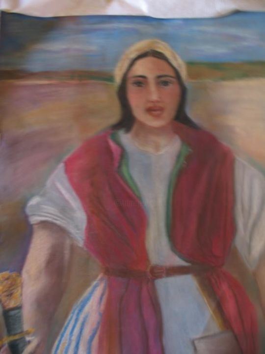 Pintura intitulada "La kahena" por Houbaba, Obras de arte originais