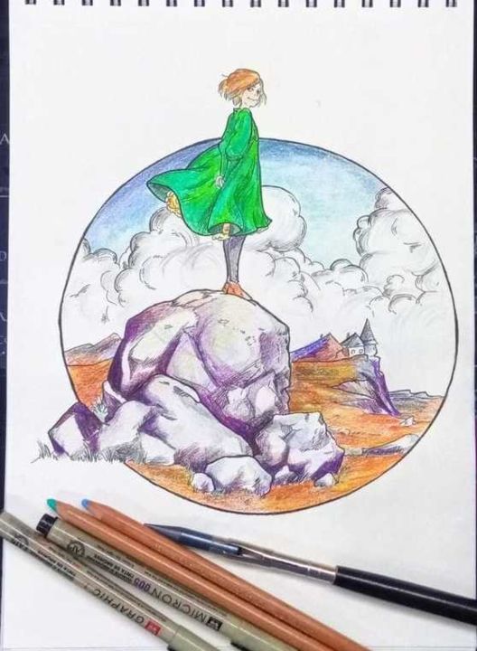 Рисунок под названием "Сказки" - Елена Фролова, Подлинное произведение искусства, Цветные карандаши
