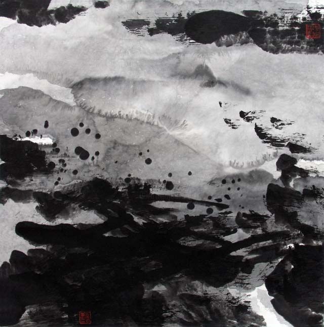Malarstwo zatytułowany „刘万林现代山水画7” autorstwa 半影老人, Oryginalna praca